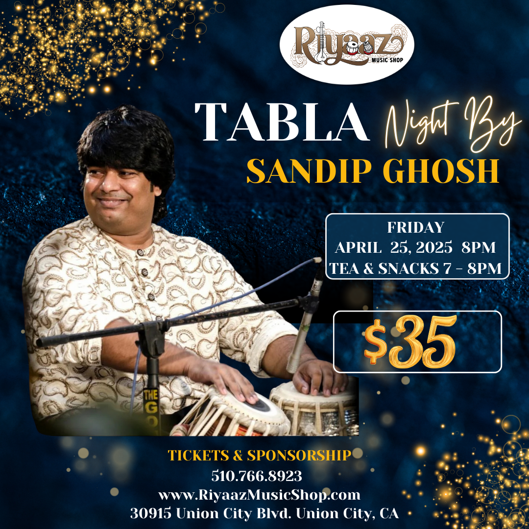 
                  
                    🎶 Tabla Night by Sandip Ghosh – Live Indian Classical Music Event Near You! 🎶
                  
                