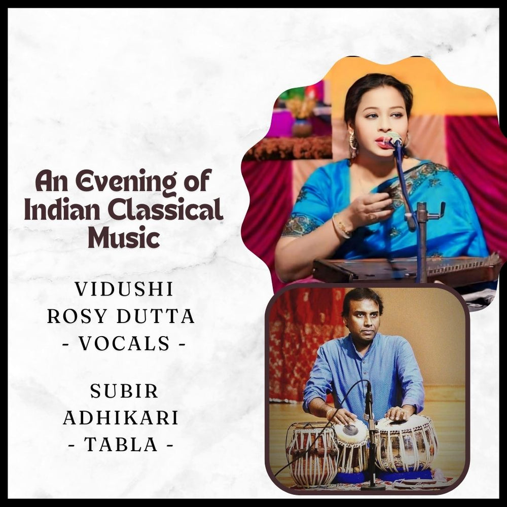 
                  
                    Vidushi Rosy Dutta - An Evening of  Indian Classical  Music - To select multiple seats, please add one seat to your cart, then select another seat and add it to your cart before checking out.
                  
                