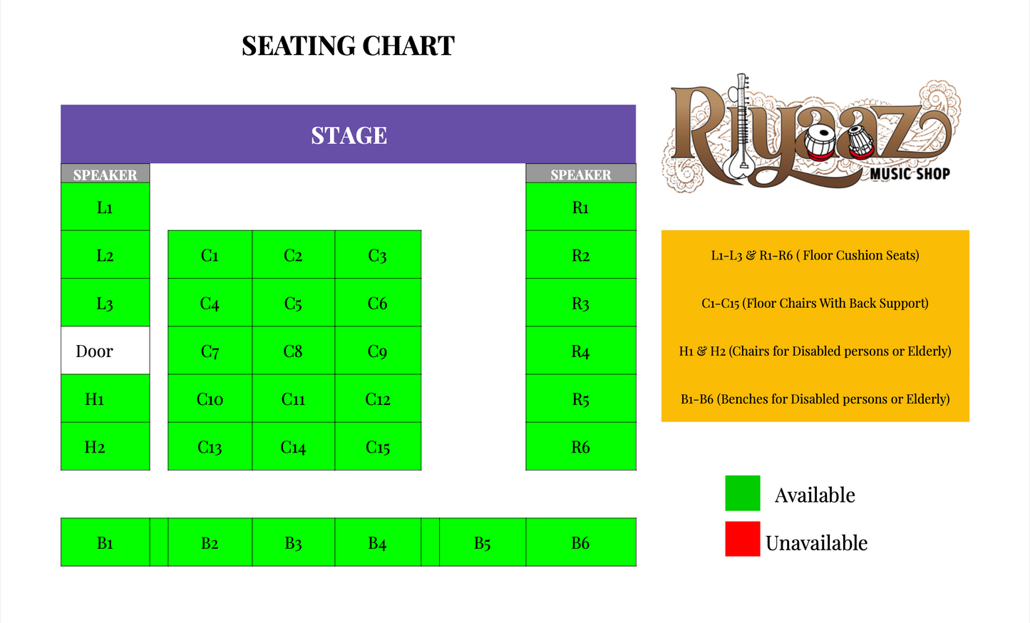 
                  
                    Ghazals & Geet By Saattwick Dixit  - To select multiple seats, please add one seat to your cart, then select another seat and add it to your cart before checking out.
                  
                
